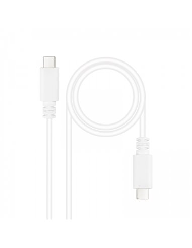 Nanocable - Câble USB 2.0 3A - Type USB-C/M-USB-C/M - 1m - Couleur Blanc