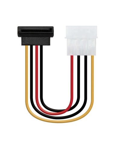 Nanocable - Câble d'alimentation SATA coudé 5,25" Molex 4 broches mâle vers SATA femelle OEM 0,16 m