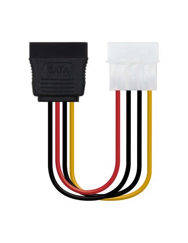 Nanocable - Câble d'alimentation SATA 5,25" Molex 4 broches mâle vers SATA femelle OEM 0,16 m