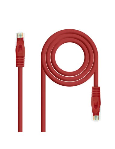 Nanocable - Cordon de brassage pour câble réseau LSZH Cat.6A UTP AWG24 30 cm - Couleur rouge