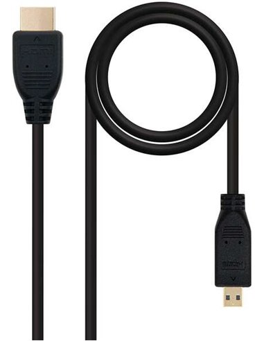 Nanocable - Câble Micro HDMI v1.4 Mâle vers HDMI v1.4 Mâle 1,80m - Haute Vitesse - Couleur Noir