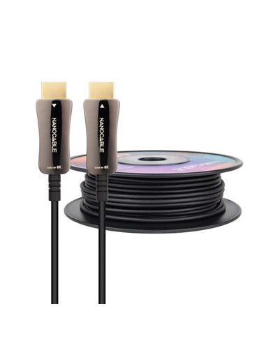 Nanocable - Câble HDMI v2.1 AOC Mâle vers HDMI v2.1 Mâle 80m - 8K@60Hz 4K@120Hz 48Gbps - Noir