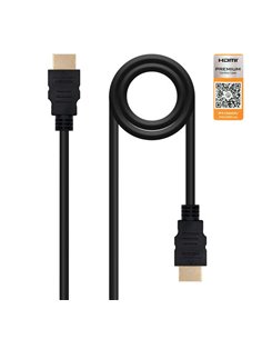 Nanocable - Câble HDMI v2.0 Premium Mâle vers HDMI v2.0 Premium Mâle 3m - 4K@60Hz 18Gbps - Haute Vitesse - Couleur Noir