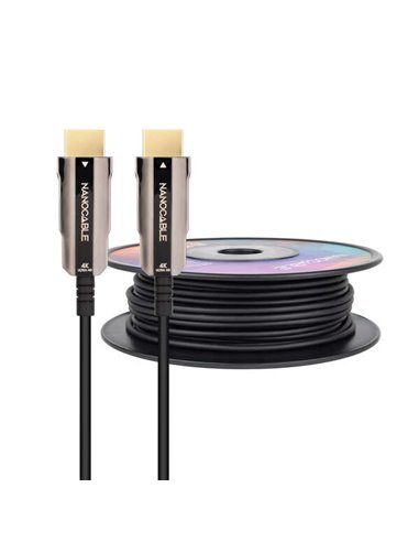 Nanocable - Câble HDMI v2.0 AOC Mâle vers HDMI v2.0 Mâle 80m - 4K@60Hz 18Gbps - Couleur Noir