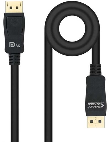 Nanocable - Câble DisplayPort 1.4 mâle vers DisplayPort 1.4 mâle 3 m - Certifié VESA - Couleur noire