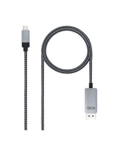 Nanocable - Câble Convertisseur USB-C Mâle vers DisplayPort Mâle 1.80m - Couleur Noir/Argent