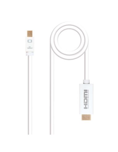 Nanocable - Câble convertisseur Mini DP Mâle vers HDMI v1.4 Mâle 5m - Couleur Blanc