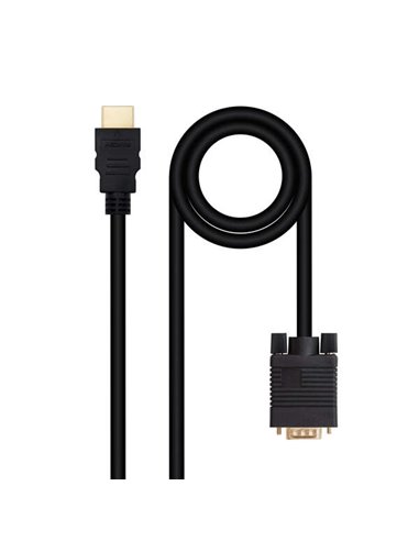 Nanocable - Câble convertisseur HDMI vers VGA, HDMI/M-VGA/M 1,8 m - Couleur Noir