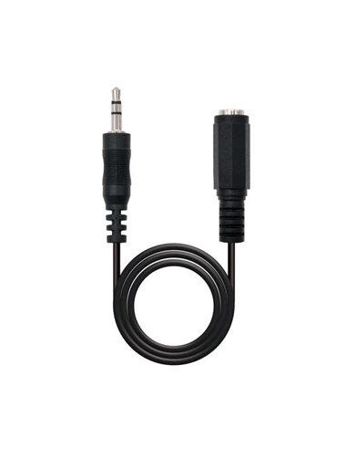 Nanocable - Câble Audio Stéréo Jack 3.5mm Mâle vers Jack 3.5mm Femelle 5m - Couleur Noir