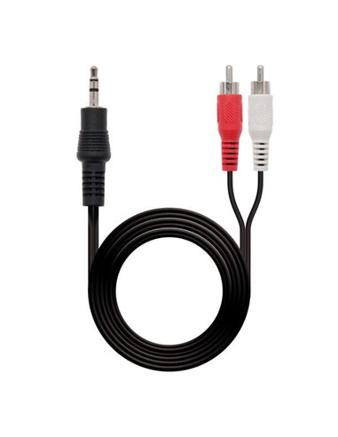 Nanocable - Câble Audio Stéréo Jack 3.5mm Mâle vers 2x RCA Mâle 5m - Couleur Noir