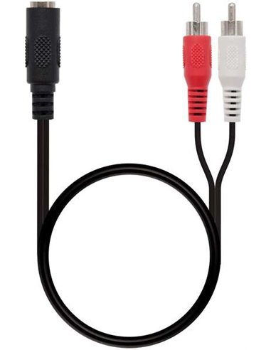 Nanocable - Câble Audio Stéréo Jack 3,5mm Femelle vers 2x RCA Mâle 1,50m - Couleur Noir