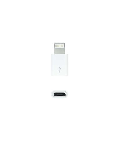 Nanocable - Adaptateur Lightning vers Micro USB - Lightning/M-Micro B/H - Blanc