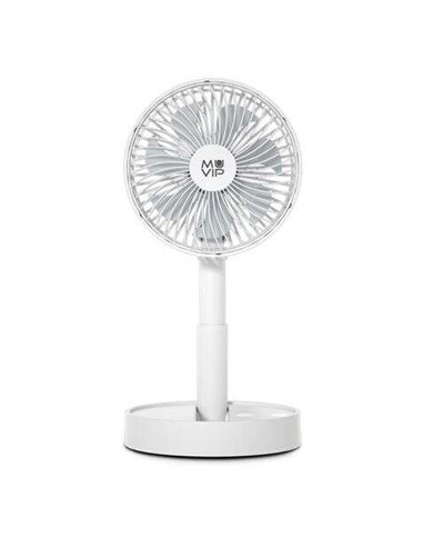 Muvip - Ventilateur de Bureau Pliable Portable 5W Diamètre 15cm - 4 Vitesses - Angle réglable jusqu'à 90º - Autonomie jusqu'à 12