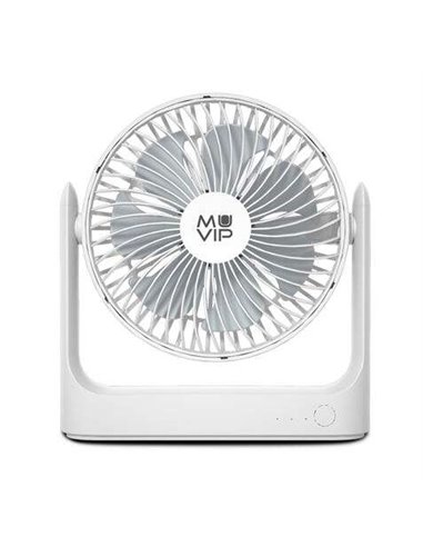 Muvip - Ventilateur de Bureau Portable 5,5W Diamètre 18cm - 3 Vitesses - Angle réglable jusqu'à 360º - Autonomie jusqu'à 15h - C