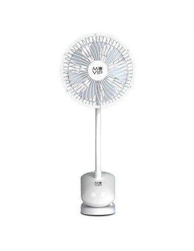 Muvip - Ventilateur Portable à Pince 5W Diamètre 15cm - 4 Vitesses - Angle Réglable jusqu'à 360º - Autonomie jusqu'à 9h - Couleu