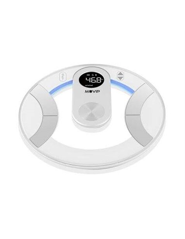 Muvip - Pèse-personne numérique design rond - Écran LCD - Plateforme en verre - Poids max. 180 kg - Arrêt automatique