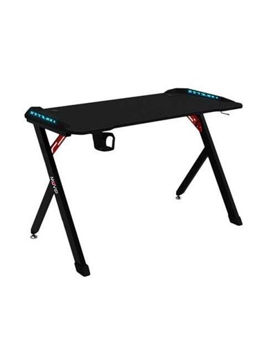 Muvip - Table de jeu PRO1200 en fibre de carbone avec lumière RGB - Solide - Grande surface - Porte-gobelet - Crochet pour casqu