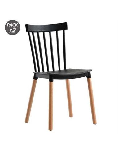 Muvip - Pack 2 Chaises Design D800 - Coloris Noir