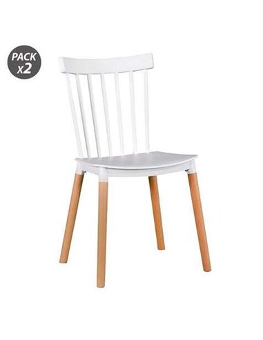 Muvip - Pack 2 Chaises Design D800 - Blanc