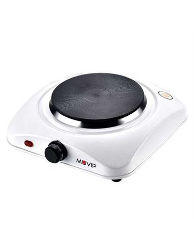 Muvip - Cuisinière Électrique 1 Feux 1000W - 5 Niveaux de Puissance - Coloris Blanc