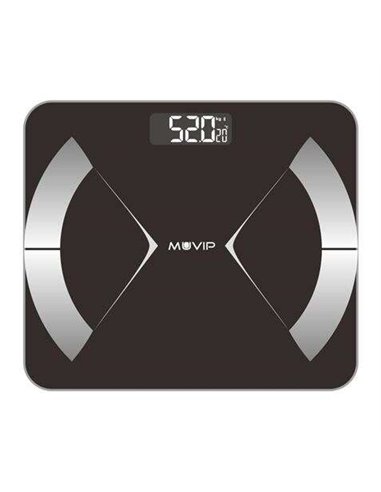 Muvip - Pèse-personne numérique Bluetooth Body Muscle - Écran LCD - Plateforme en verre trempé - 10 mémoires - Poids max. 180 kg