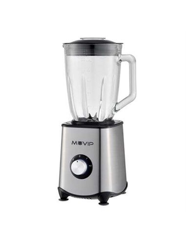 Muvip - Blender 1300W 1,5L - 2 Vitesses - Corps et Lames Inox - Fonction Pic à Glace - Verrouillage de Sécurité