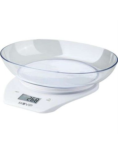 Muvip - Balance de Cuisine Numérique avec Bol - Bol Transparent 1,5L - Capteur Haute Précision - Poids Max. 5 kg