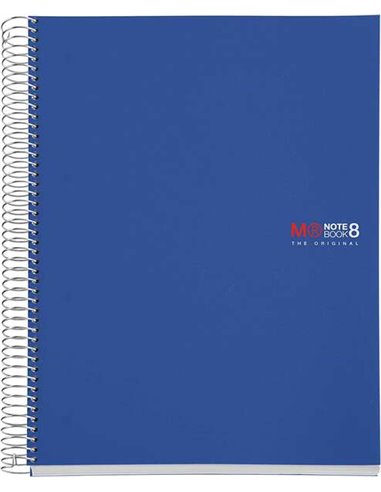 Miquel Rius - Notebook8 Cahier à Spirale Format A4 - 200 Feuilles de 70 gr Microperforées avec 4 Trous - Couvertures Polypropylè