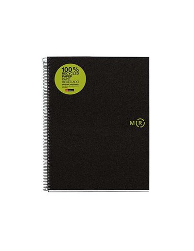 Miquel Rius - Notebook4 Eco Spiral Notebook Format A5 - Papier 100% Récupéré Post-Consommation - 120 Feuilles de 80gr Microperfo