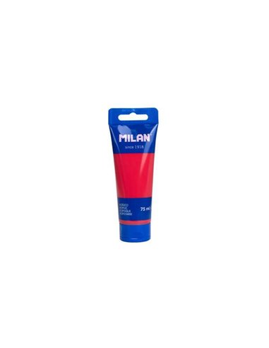 Milan - Tube de Peinture Acrylique 75 ml - Pigments de Haute Qualité - Miscible - Couleur Rouge Corail