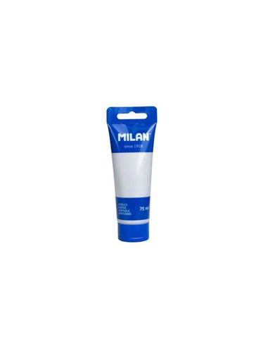 Milan - Tube de Peinture Acrylique 75ml - Pigments de Haute Qualité - Miscible - Couleur Argent