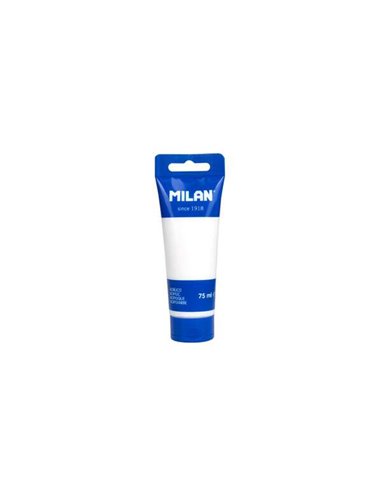 Milan - Tube de Peinture Acrylique 75ml - Pigments de Haute Qualité - Miscible - Couleur Blanc