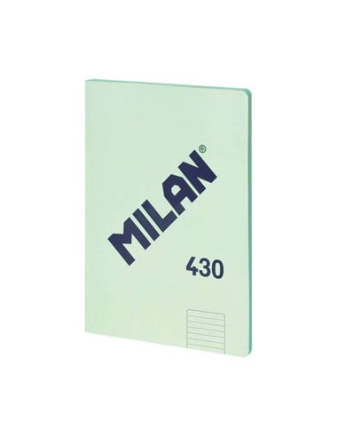 Milan - Cahier Collé Série 1918 Format A4 Ligné 7mm - 48 Feuilles de 95 gr/m2 - Micro-perforé - Couverture Souple - Coloris Vert