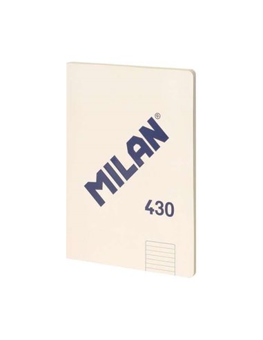 Milan - Cahier Collé Série 1918 Format A4 Ligné 7mm - 48 Feuilles de 95 gr/m2 - Micro-perforé - Couverture Souple - Coloris Beig