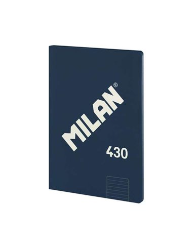 Milan - Cahier Collé Série 1918 Format A4 Ligné 7mm - 48 Feuilles de 95 gr/m2 - Micro-perforé - Couverture Souple - Coloris Bleu