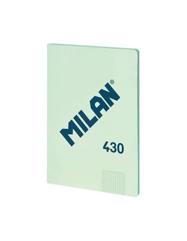 Milan - Cahier Collé Série 1918 Format A4 Grille 5x5mm - 48 Feuilles de 95 gr/m2 - Microperforé - Couverture Souple - Coloris Ve