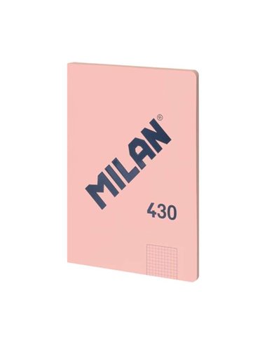 Milan - Cahier Collé Série 1918 Format A4 Grille 5x5mm - 48 Feuilles de 95 gr/m2 - Microperforé - Couverture Souple - Coloris Ro