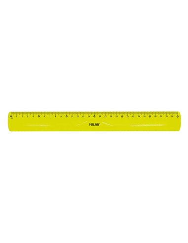 Milan - Règle Flexible et Résistante - Longueur 30cm - Couleur Jaune Translucide