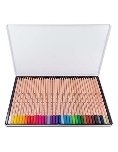 Milan - Paquet de 36 Crayons de Couleur Hexagonaux - Mine Épaisse 3,5 mm - Trait Uniforme - Incassable - Couleurs Assorties