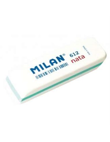 Milan - Gomme biseautée Nata 612 - Plastique - Souple - Non Abrasif - Couleur Blanc