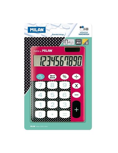 Milan - Calculatrice Points & Boutons 10 Chiffres - Calculatrice de Bureau - Grandes Touches - Touche de Rectification de Saisie