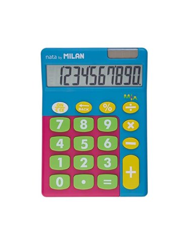 Milan - Calculatrice de bureau Mix à 10 chiffres - Grandes touches - Touche de rectification de saisie de données - Mise hors te