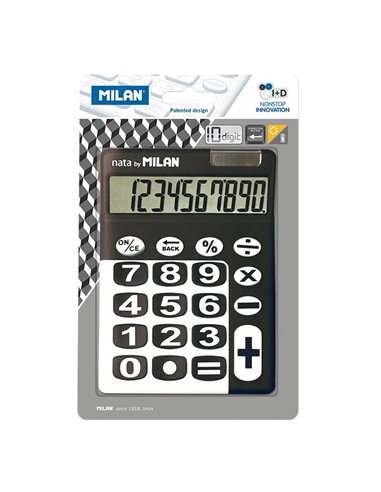 Milan - Calculatrice à 10 chiffres - Calculatrice de bureau - Grandes touches - Touche de rectification de saisie de données - C