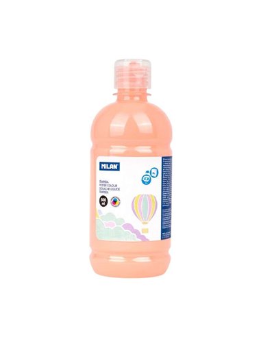 Milan - Flacon Tempera 500 ml - Bouchon distributeur - Séchage rapide - Miscible - Couleur Rose Pâle Pastel