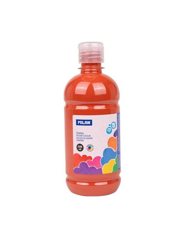 Milan - Flacon Tempera 500ml - Bouchon Distributeur - Séchage Rapide - Miscible - Couleur Marron