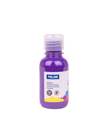 Milan - Flacon Tempera 125ml - Bouchon Distributeur - Séchage Rapide - Miscible - Couleur Violet