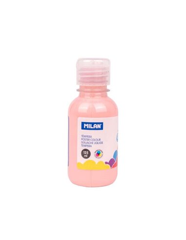 Milan - Flacon Tempera 125ml - Bouchon Distributeur - Séchage Rapide - Miscible - Couleur Rose Pâle