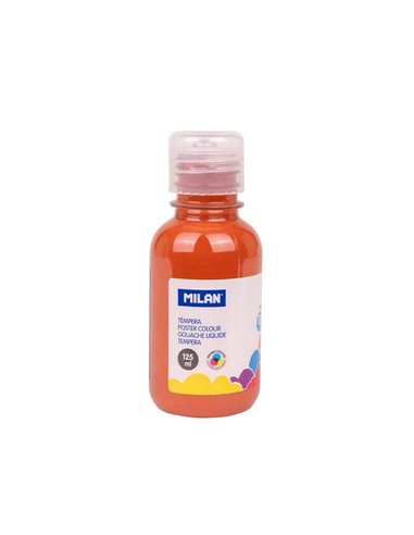 Milan - Flacon Tempera 125ml - Bouchon Distributeur - Séchage Rapide - Miscible - Couleur Marron