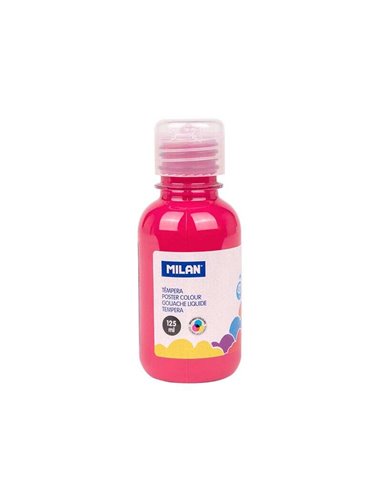 Milan - Flacon Tempera 125ml - Bouchon Distributeur - Séchage Rapide - Miscible - Couleur Magenta