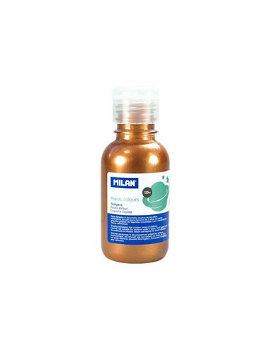 Milan - Flacon Tempera 125ml - Bouchon Distributeur - Séchage Rapide - Miscible - Couleur Cuivre